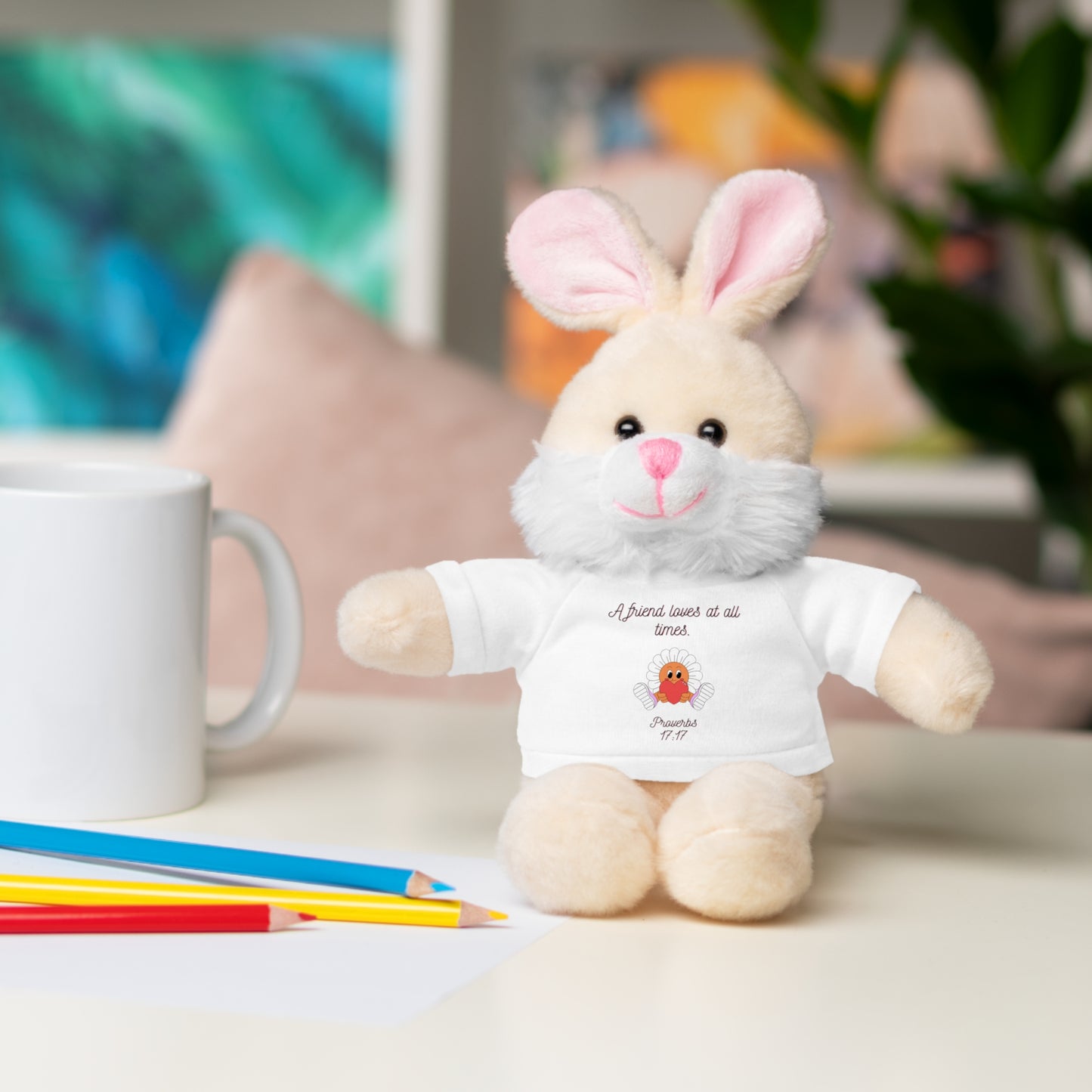 Christian Plushie – Proverbs 17:17 Friendship & Faith Gift Christian Stuffed Animal  Love Gift