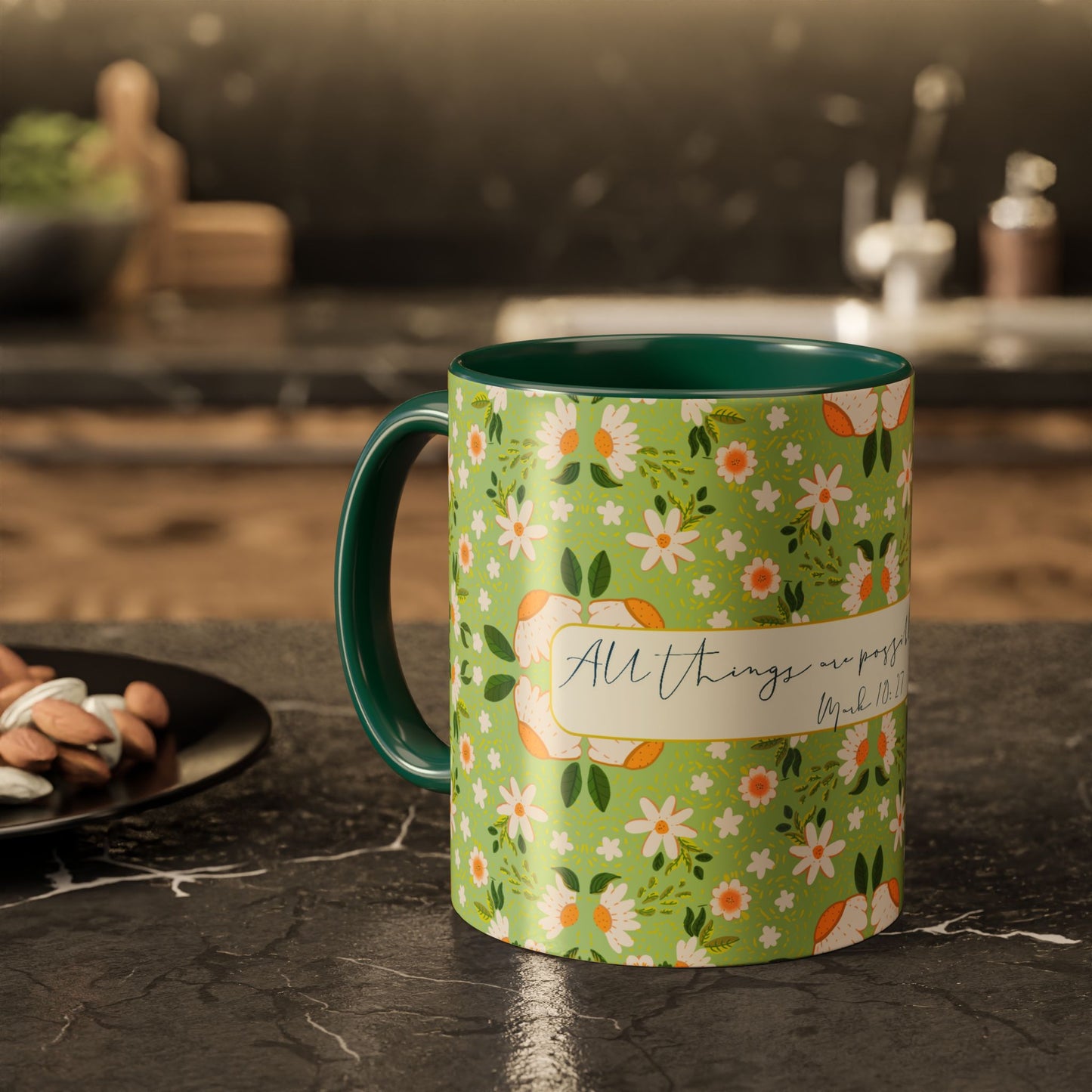 Inspirational Floral Mug - Colorful 11oz & 15oz Coffee Cups with Uplifting Quote