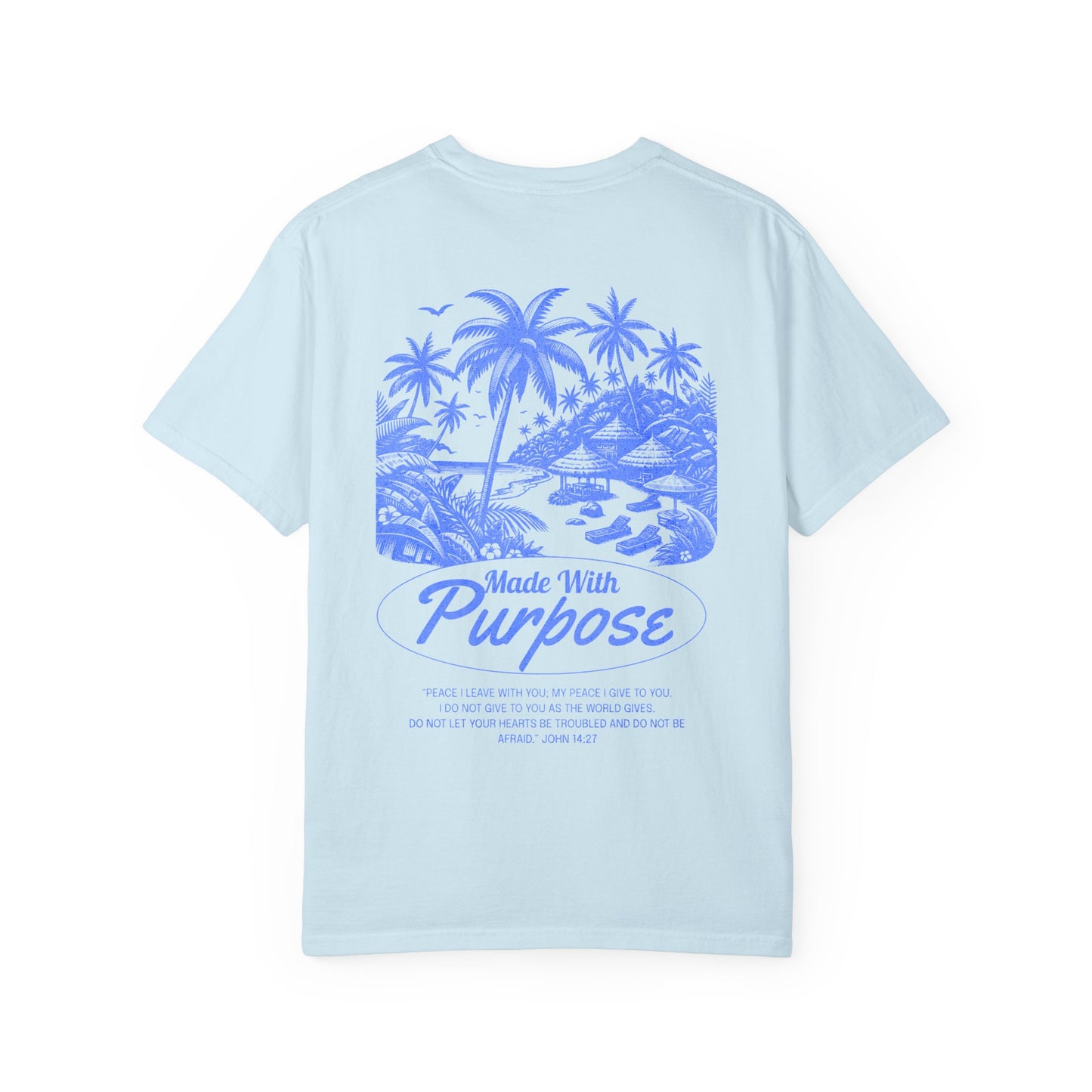 Made With Purpose Men's T-Shirt | John 14:27 | Christian Beach Graphic Tee – Faith & Flow