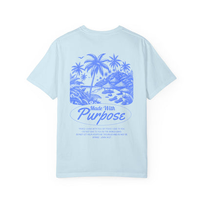 Made With Purpose Men's T-Shirt | John 14:27 | Christian Beach Graphic Tee – Faith & Flow