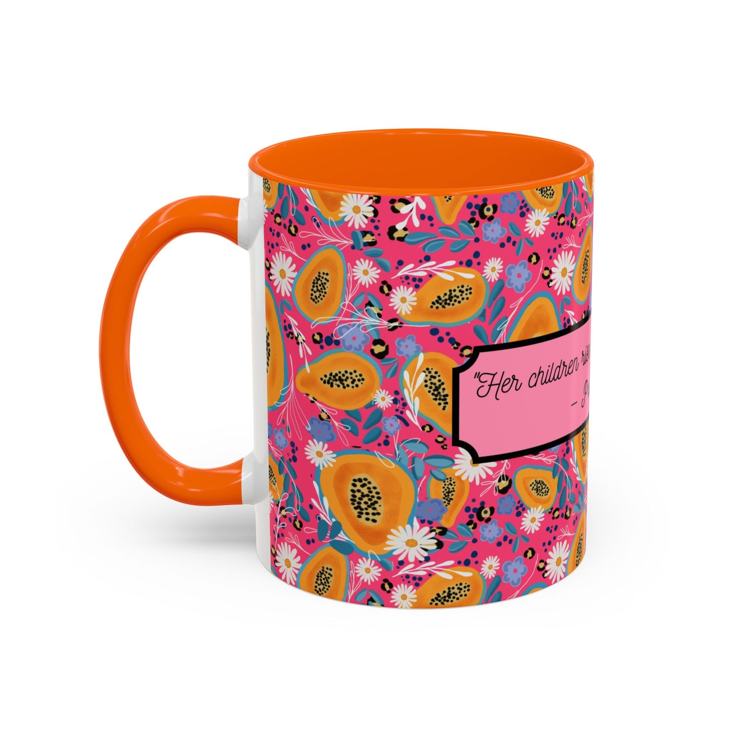 Colorful Floral Coffee Mug - Proverbs 31:28 Inspirational Gift for Mother’s Day