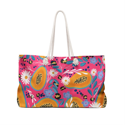 Vibrant Floral Weekender Bag, Travel Tote, Beach Bag, Overnight Bag, Stylish Carryall, Gift for Her