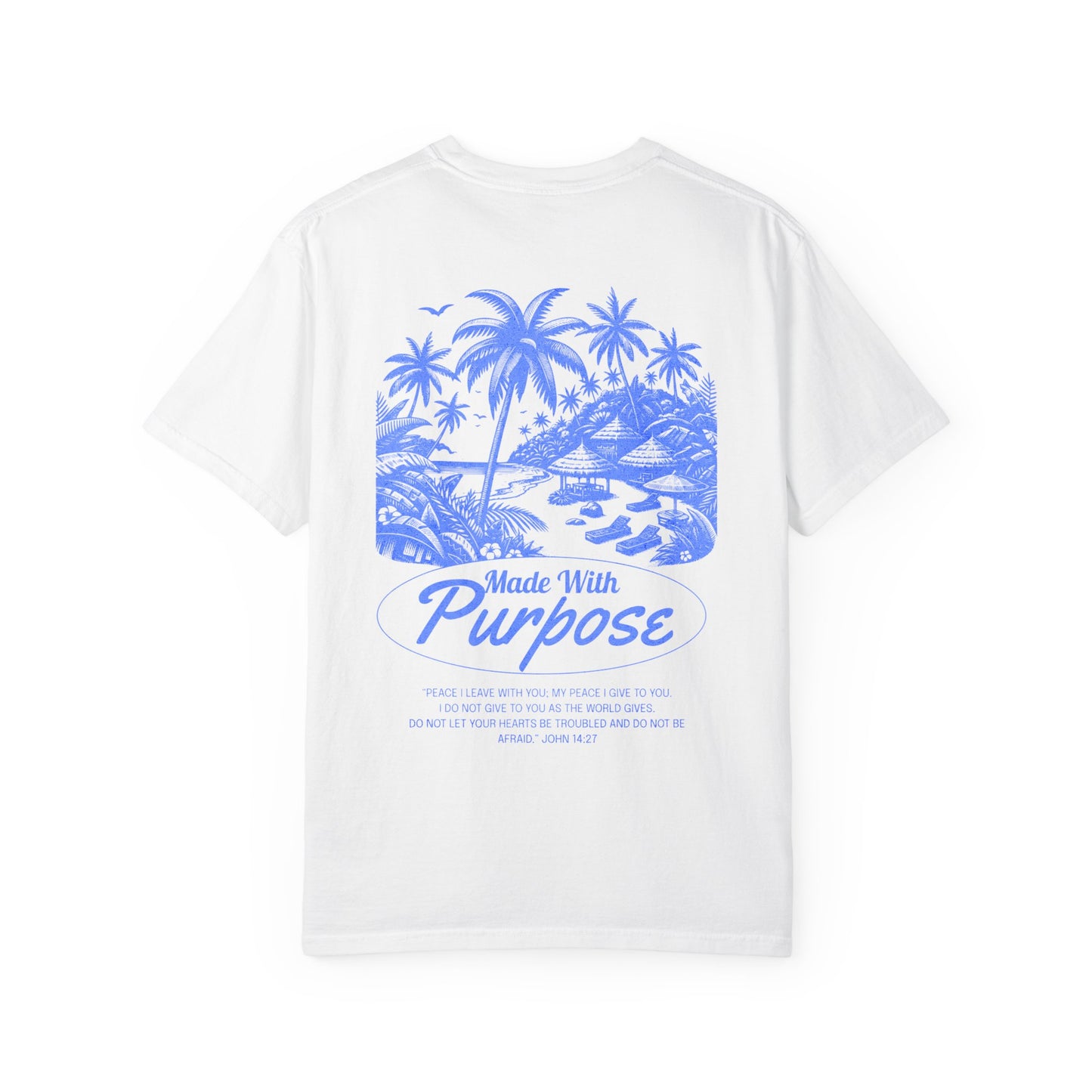Made With Purpose Men's T-Shirt | John 14:27 | Christian Beach Graphic Tee – Faith & Flow