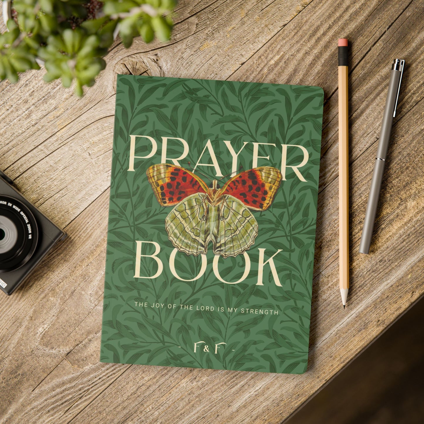 Nehemiah 8:10 Prayer Journal – Christian Butterfly Bible Verse Journal for Women