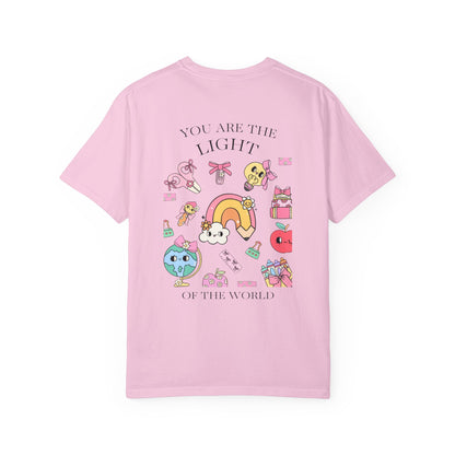 Back to School “Light of the World” Comfort Colors® Tee – Women’s Fit, Chistian Tee, Casual Outfit