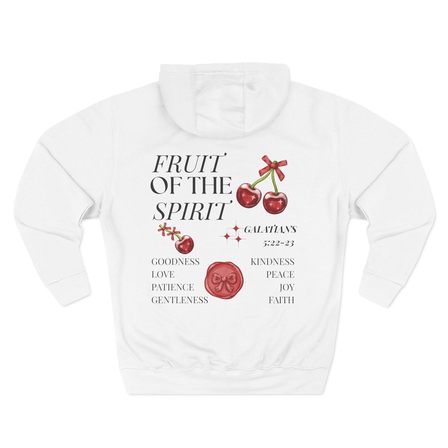 Womens Christian Hoodie Cherry Fruit of the Spirit (Galatians 5:22–23 Faith Hoodie)