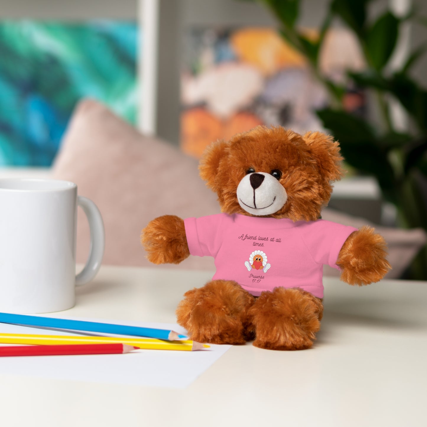Christian Plushie – Proverbs 17:17 Friendship & Faith Gift Christian Stuffed Animal  Love Gift