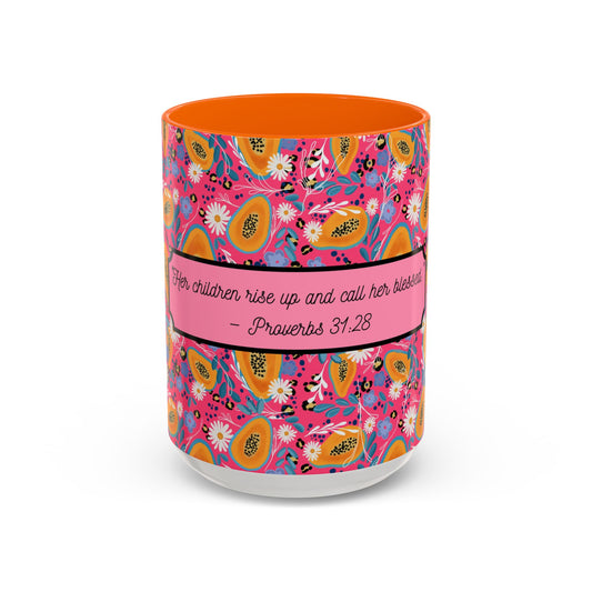proverbs 31:28 floral coffee mug christian mothers day gift for women
