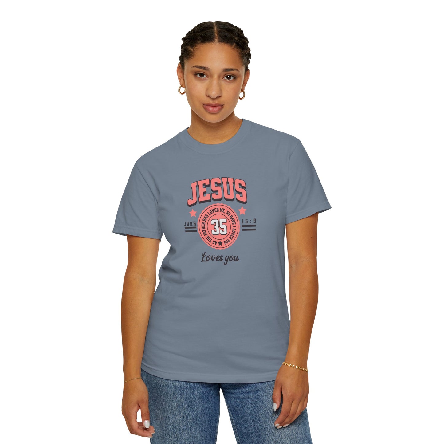 Unisex Garment-Dyed T-shirt with Inspirational Jesus Design, Faith T-shirt, Christian Apparel, Religious Gift, Church Event Shirt