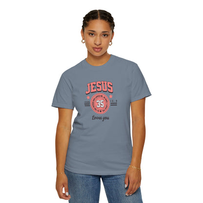 Unisex Garment-Dyed T-shirt with Inspirational Jesus Design, Faith T-shirt, Christian Apparel, Religious Gift, Church Event Shirt