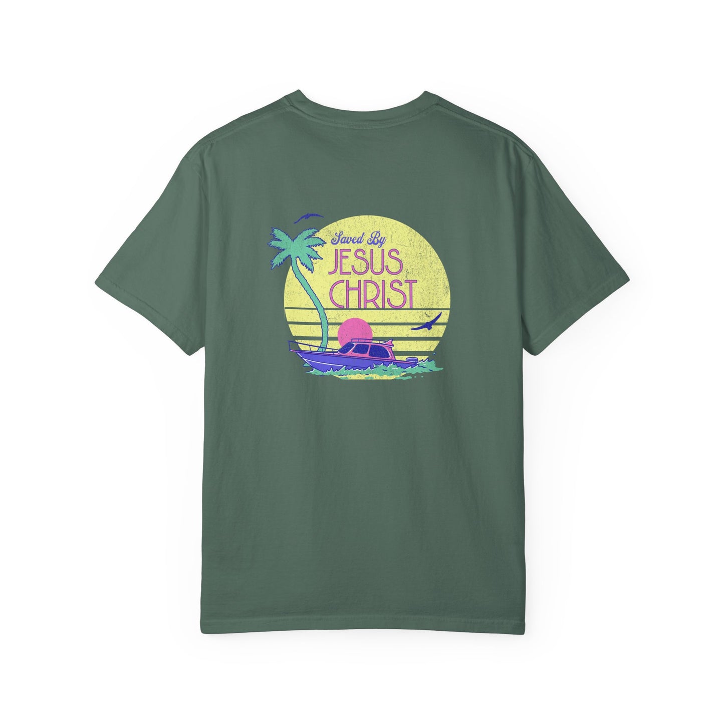 Men's Christian Beach Tee — Waves and Jesus | Vintage Retro | Saltwater Soul – Faith & Flow