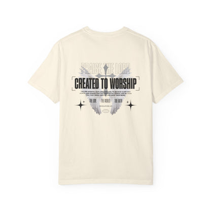 Created to Worship Oversized T-Shirt for Men | Revelation 4:11 Christian Tee | Praise the Lord Shirt | Premium Garment-Dyed Cotton