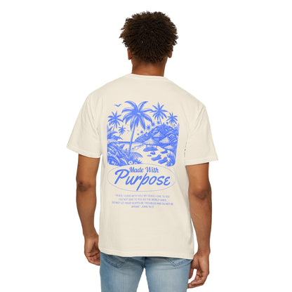 Made With Purpose Men's T-Shirt | John 14:27 | Christian Beach Graphic Tee – Faith & Flow