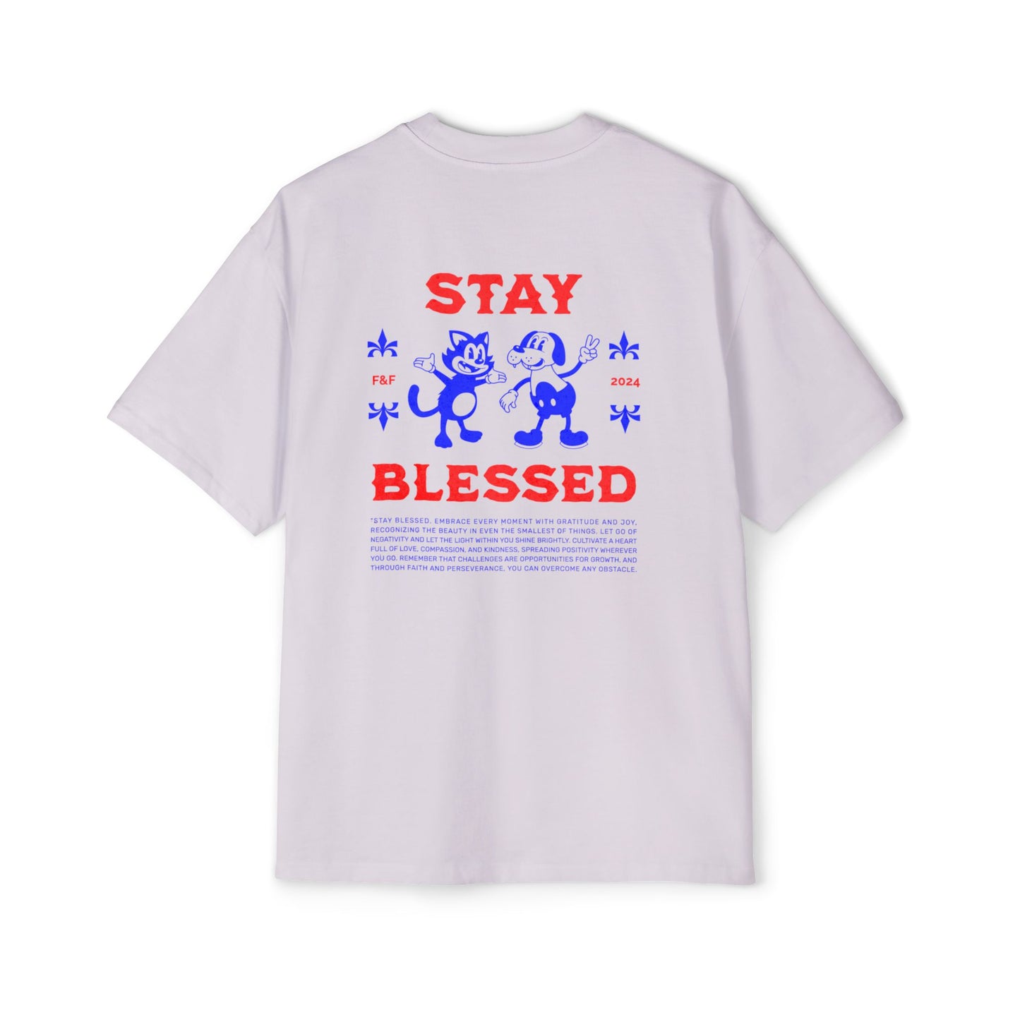 Stay Blessed Oversized T-Shirt | Retro Christian Tee | Premium Heavy Weight Vintage Faith Apparel | Gratitude & Joy Design | Faith & Flow