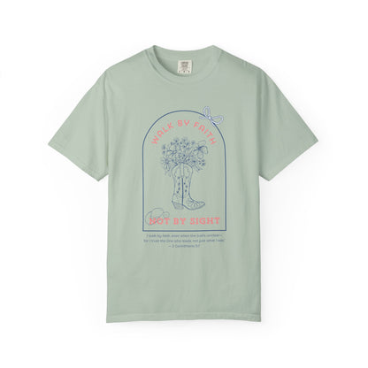 Walk by Faith Not by Sight Shirt – Christian Cowgirl Tee for Women | Floral Western Faith T-Shirt