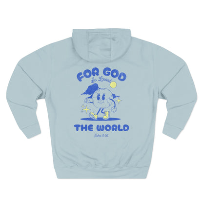 For God So Loved the World Hoodie - John 3:16 Christian Hoodie White - Vintage Retro Faith Sweatshirt