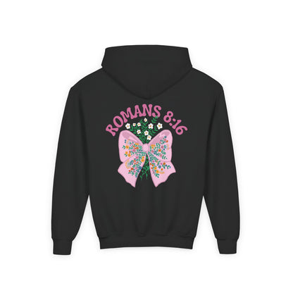 Child of God Girls' Christian Hoodie – Romans 8:16 Bible Verse Sweatshirt