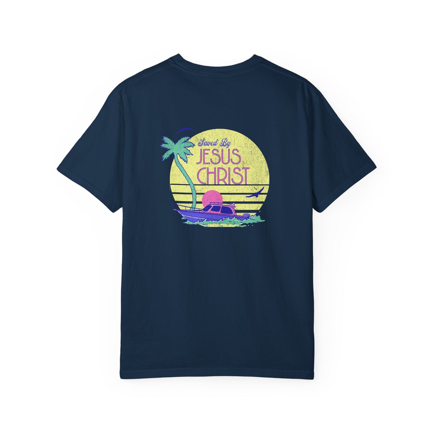 Men's Christian Beach Tee — Waves and Jesus | Vintage Retro | Saltwater Soul – Faith & Flow