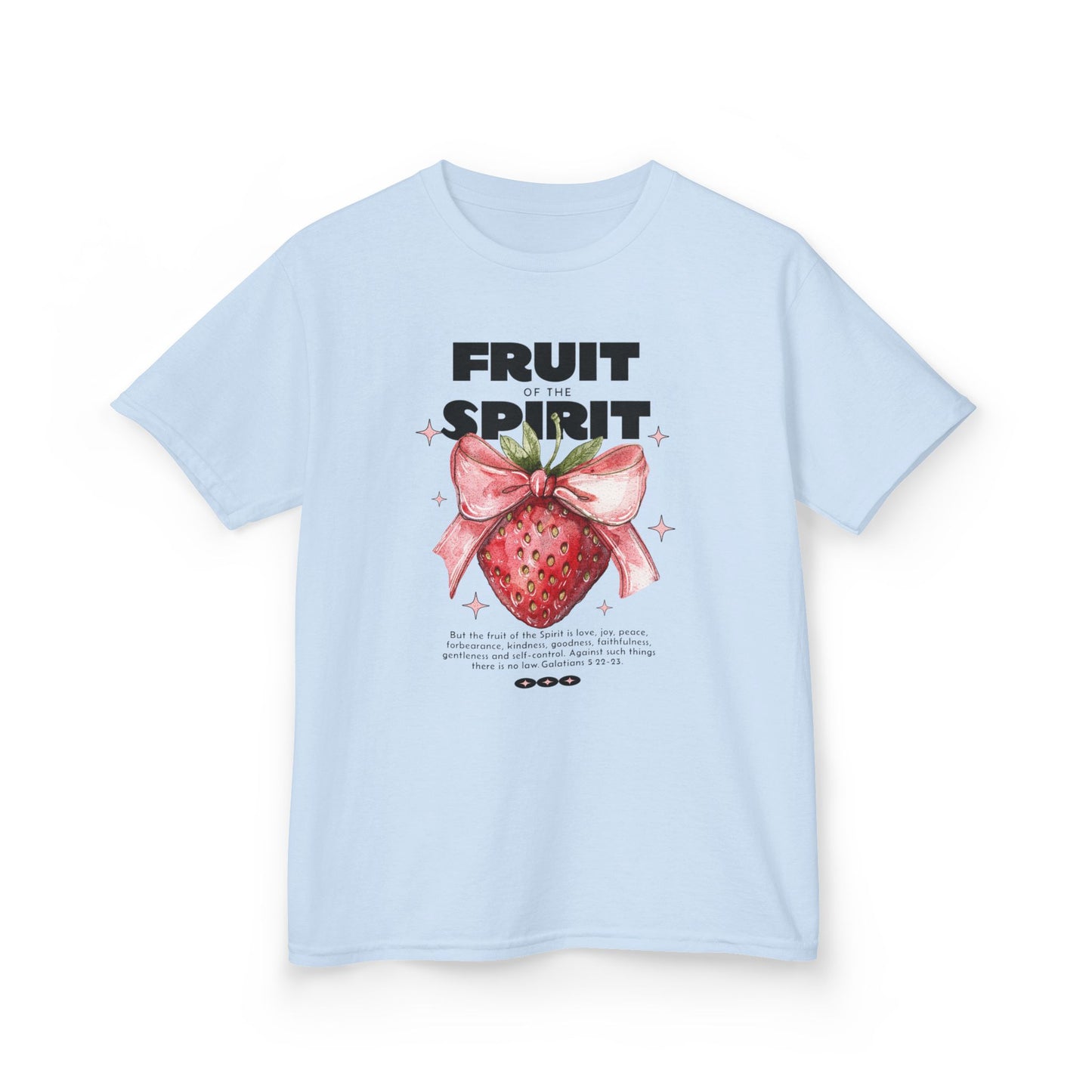 Fruit of the Spirit Kids T-Shirt | Galatians 5:22-23 Youth Tee | Christian Kids Clothing | Strawberry Faith Shirt