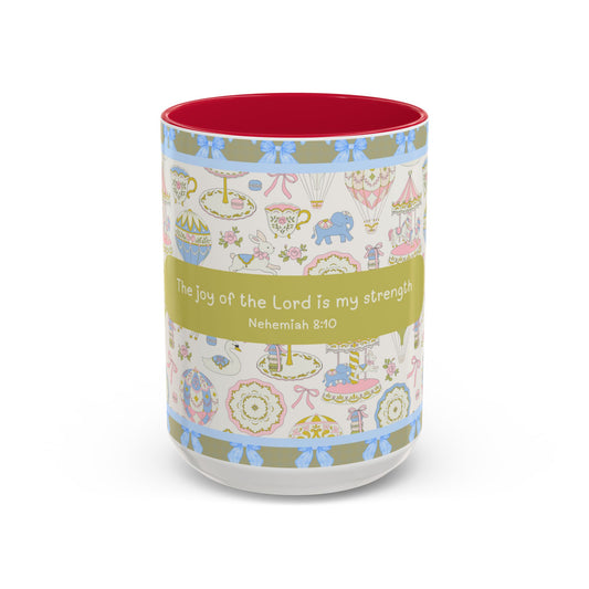 Faith-Inspired Mug with Bible Verse Christian Coffee Cup – “The Joy of the Lord is My Strength” Nehemiah 8:10