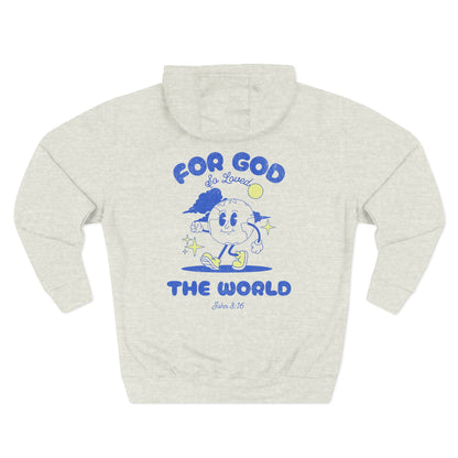 For God So Loved the World Hoodie - John 3:16 Christian Hoodie White - Vintage Retro Faith Sweatshirt