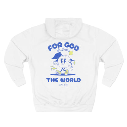 For God So Loved the World Hoodie - John 3:16 Christian Hoodie White - Vintage Retro Faith Sweatshirt