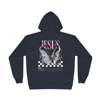 Jesus Loves You Hoodie | John 15:9 & John 13:34 Christian Butterfly Sweatshirt.