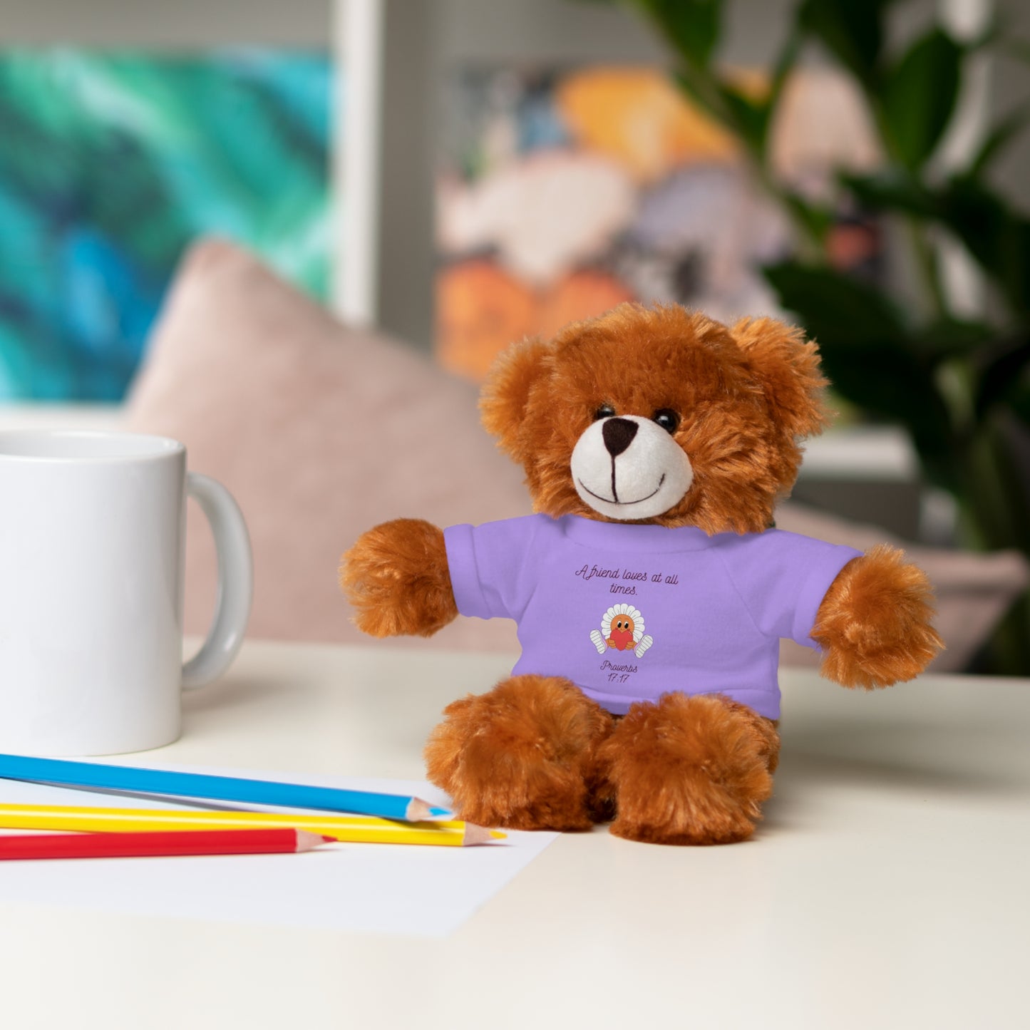 Christian Plushie – Proverbs 17:17 Friendship & Faith Gift Christian Stuffed Animal  Love Gift