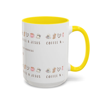 Coffee and Jesus Mug – Lamentations 3:23 Bible Verse Christian Coffee Mug for Women (11oz, 15oz)