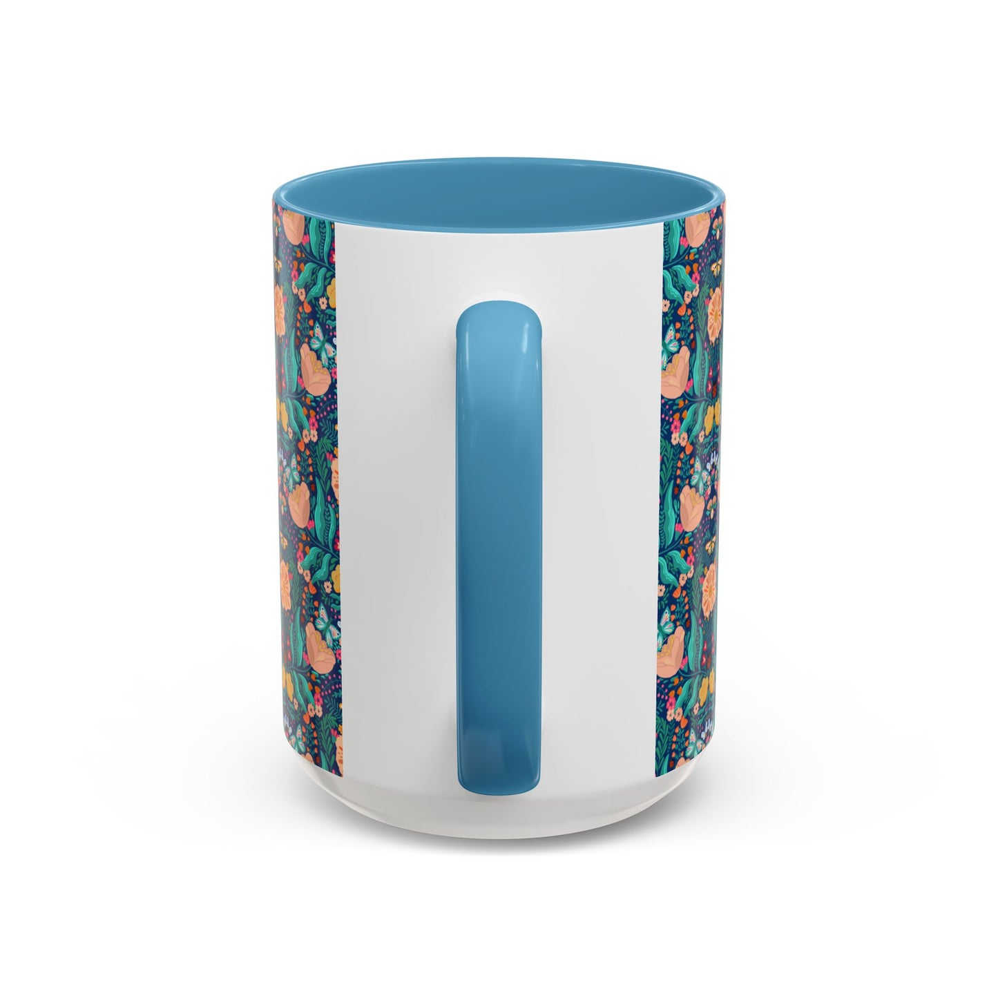 Inspirational Floral Accent Coffee Mug - Seek First His Kingdom - Matthew 6:33