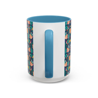 Inspirational Floral Accent Coffee Mug - Seek First His Kingdom - Matthew 6:33