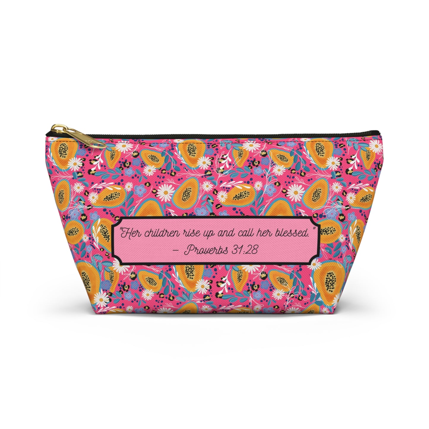 Mother’s Day Floral Accessory Pouch – Proverbs 31:28