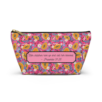 Mother’s Day Floral Accessory Pouch – Proverbs 31:28