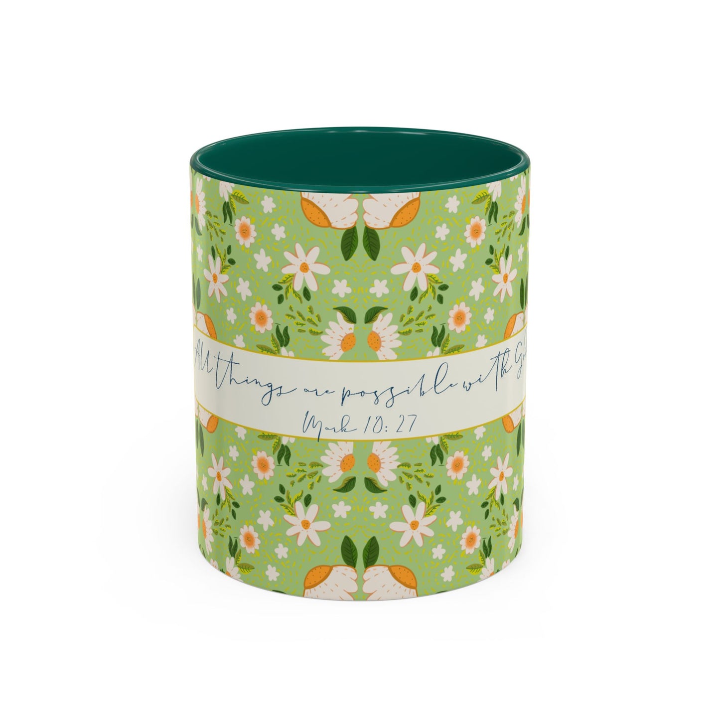 Inspirational Floral Mug - Colorful 11oz & 15oz Coffee Cups with Uplifting Quote