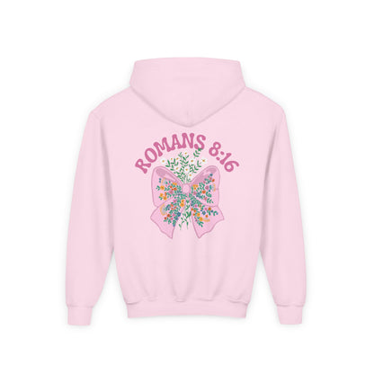 Child of God Girls' Christian Hoodie – Romans 8:16 Bible Verse Sweatshirt