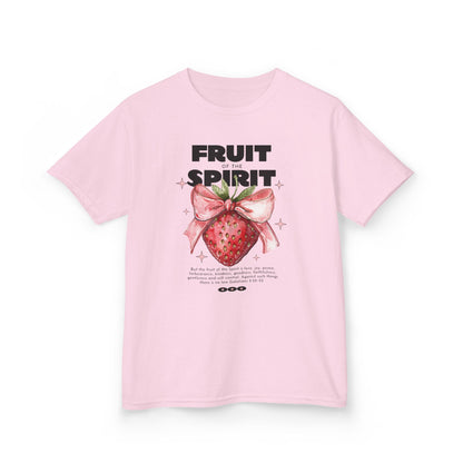 Fruit of the Spirit Kids T-Shirt | Galatians 5:22-23 Youth Tee | Christian Kids Clothing | Strawberry Faith Shirt