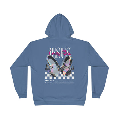 Jesus Loves You Hoodie | John 15:9 & John 13:34 Christian Butterfly Sweatshirt.