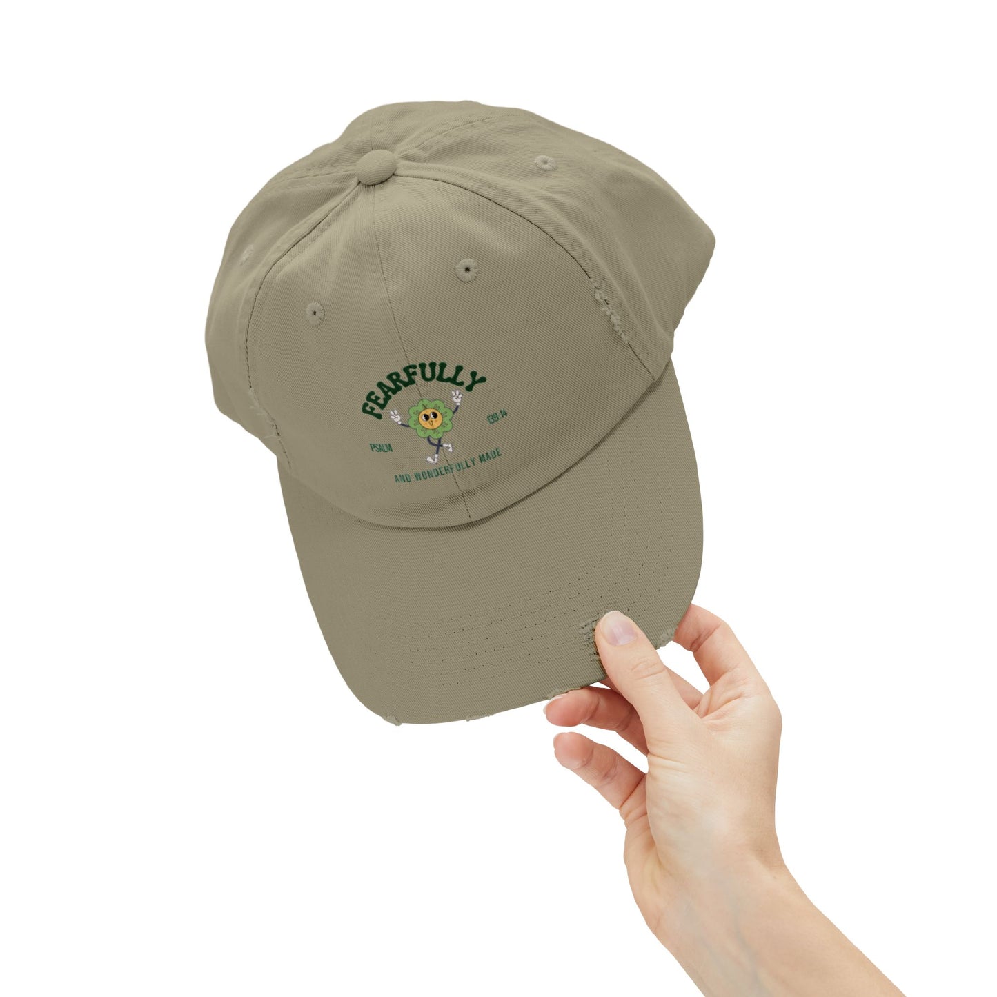 Unisex Distressed Cap with 'Fearfully Made' Design, Vintage Style Hat, Perfect Gift for Moms, Great for Everyday Wear, Casual [...]