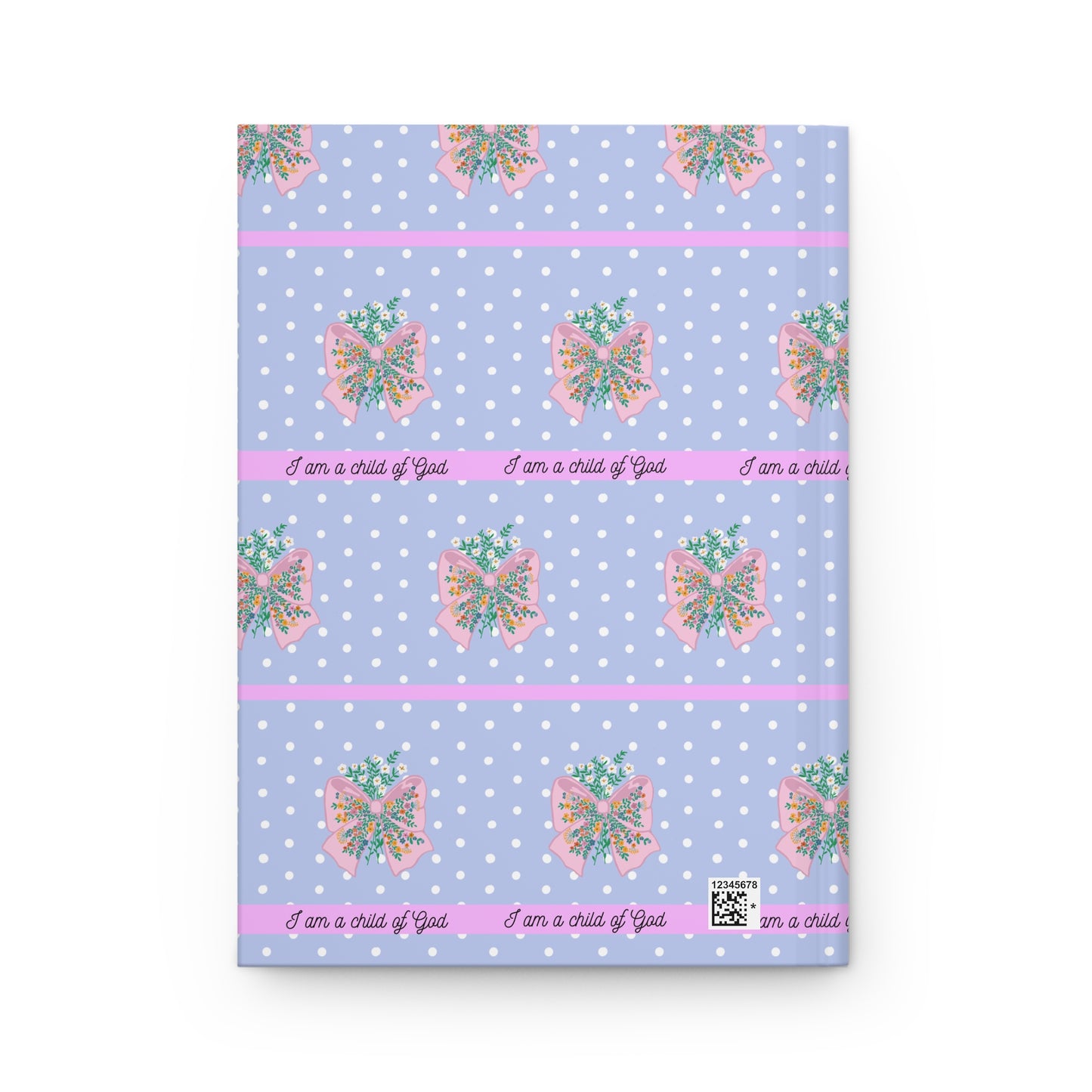 Inspirational Hardcover Journal - I Am a Child of God - Polka Dot Design