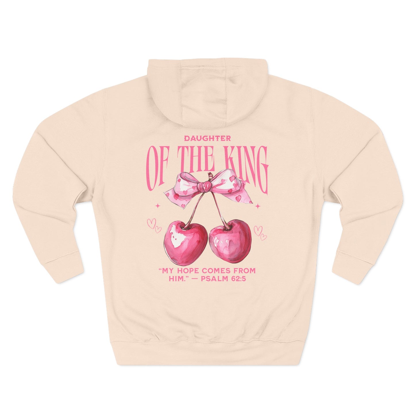 Daughter of the King Cherry Hoodie | Oversized Faith Streetwear | Psalm 62:5