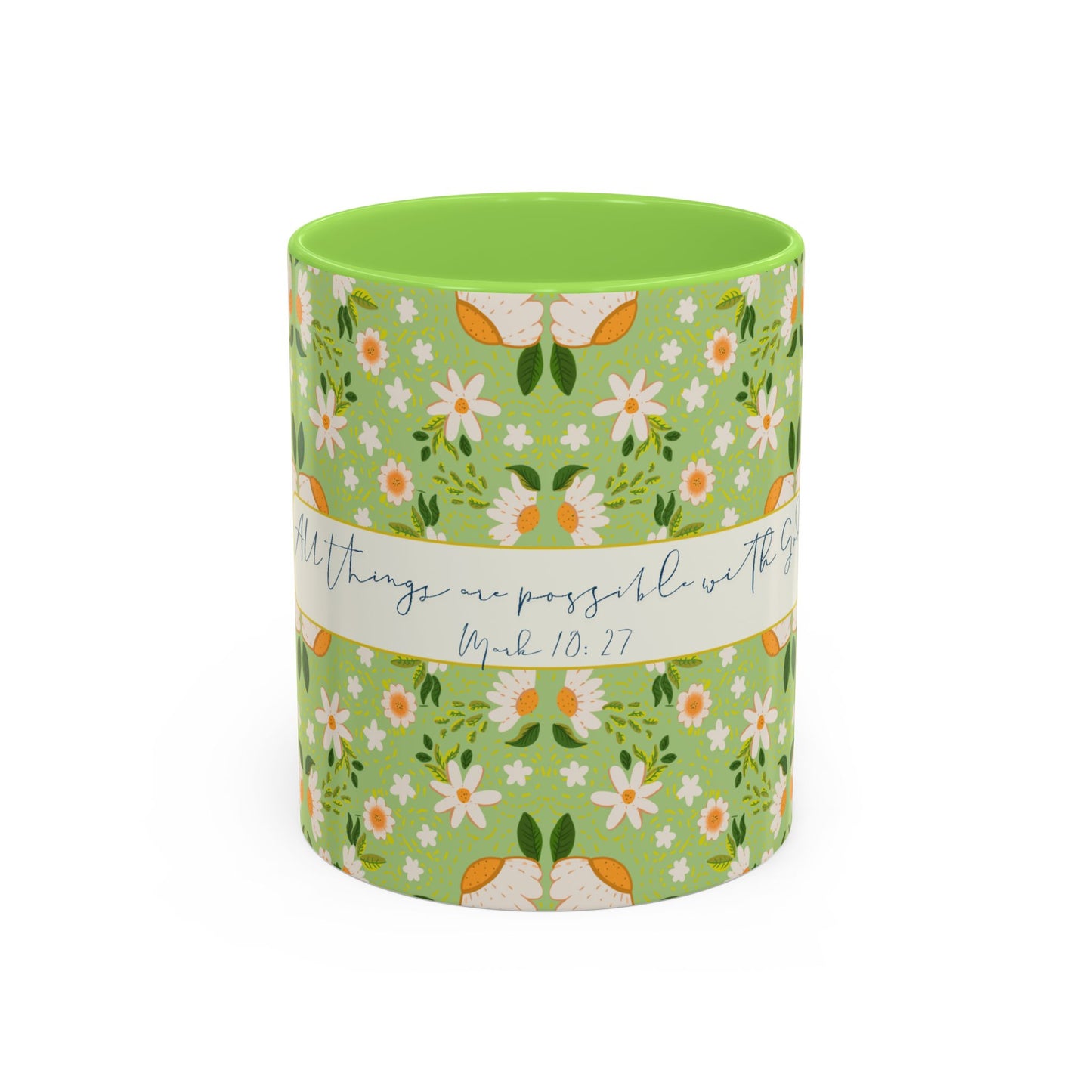 Inspirational Floral Mug - Colorful 11oz & 15oz Coffee Cups with Uplifting Quote