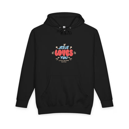 Womens Premium Christian Hoodie Jesus Loves You (John 15:9) – Heavyweight Pullover