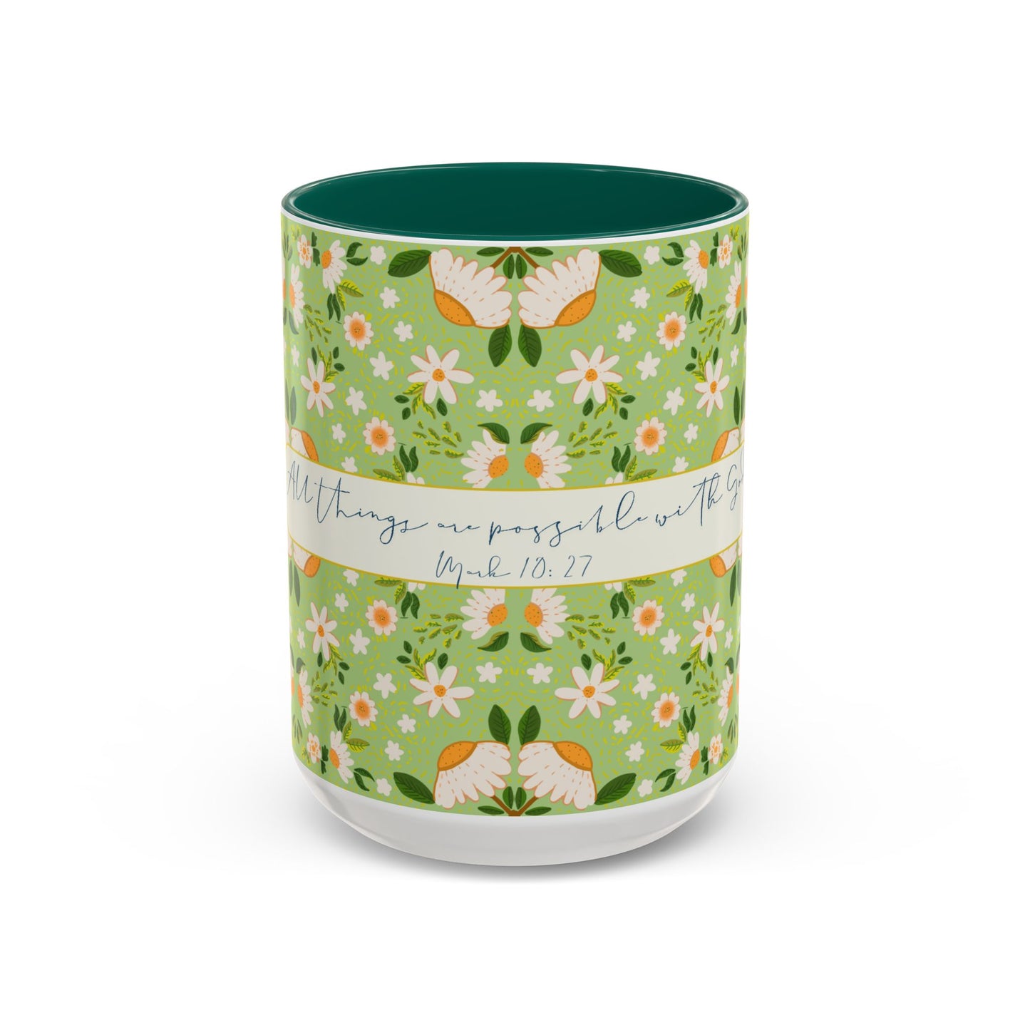 Inspirational Floral Mug - Colorful 11oz & 15oz Coffee Cups with Uplifting Quote