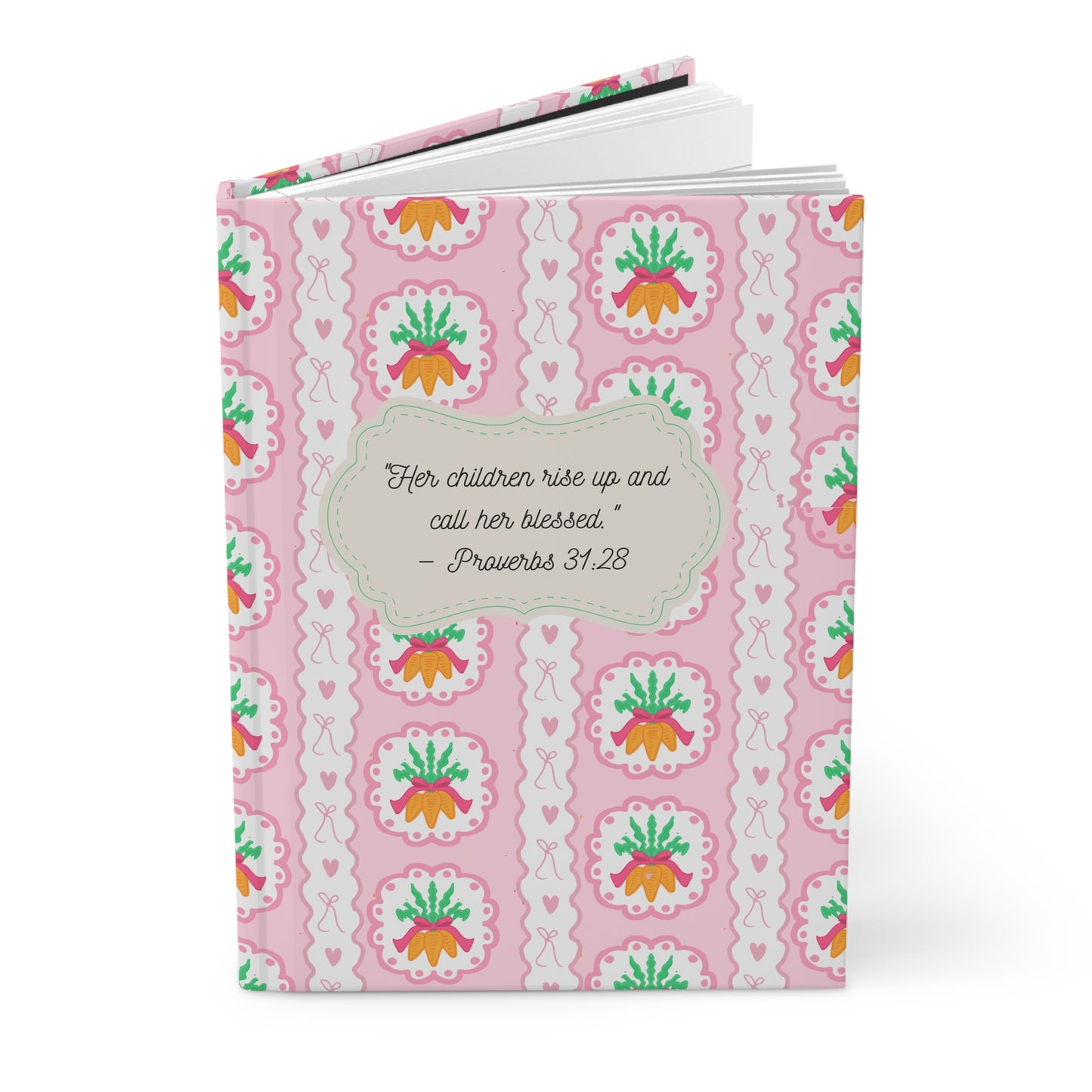 Coquette Inspirational Hardcover Journal - Proverbs 31:28 Design