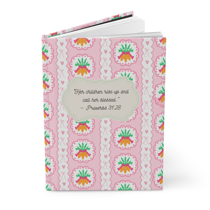 Coquette Inspirational Hardcover Journal - Proverbs 31:28 Design