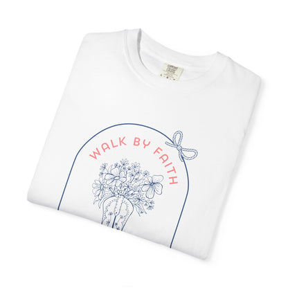 Walk by Faith Not by Sight Shirt – Christian Cowgirl Tee for Women | Floral Western Faith T-Shirt