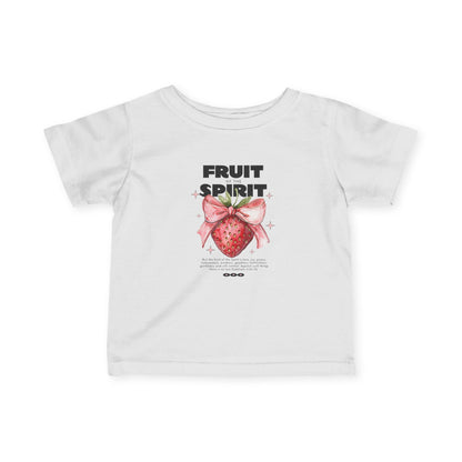 Fruit of the Spirit Infant T-Shirt | Galatians 5:22-23 | Soft Baby Christian Tee | Strawberry Faith Shirt | Faith & Flow Kids
