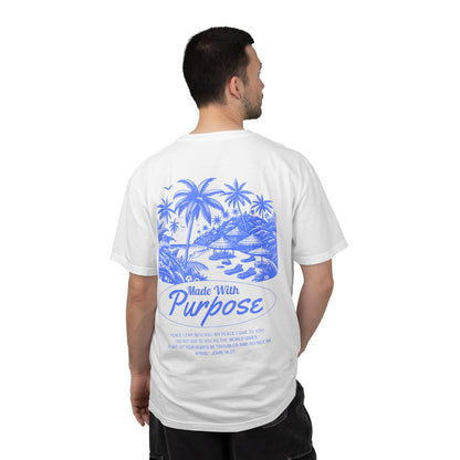 Made With Purpose Men's T-Shirt | John 14:27 | Christian Beach Graphic Tee – Faith & Flow