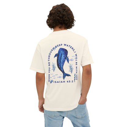 Christian Men’s Oversized Tee | Walk Through Deep Waters Isaiah 43:2