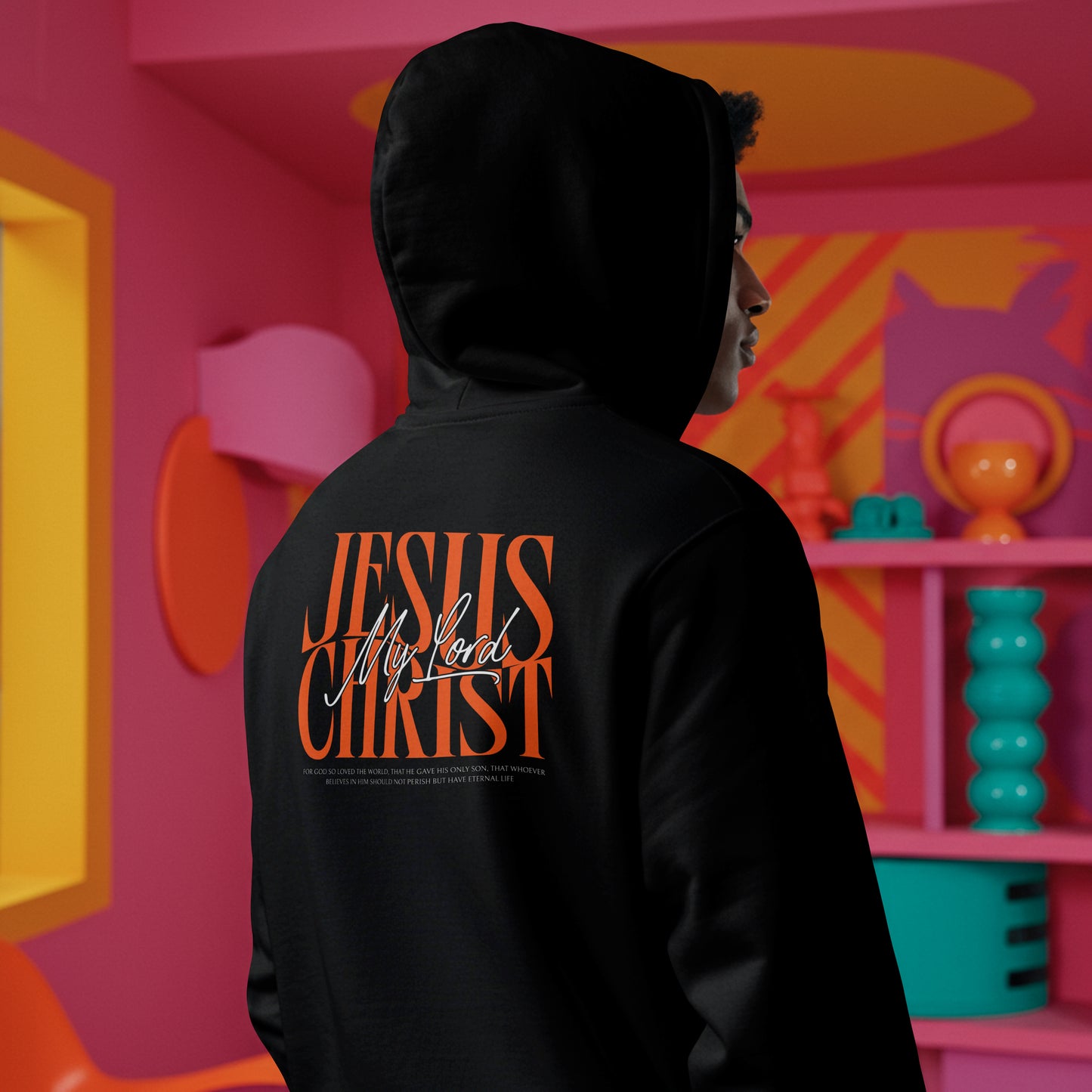 Jesus Christ Is My Lord Hoodie for Men | John 3:16 Christian Streetwear | Bold Faith Apparel | Unisex Premium Hoodie